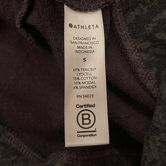 Athleta Studio to Street Sweatshirt grey herringbone print women’s size small - Picture 9 of 10